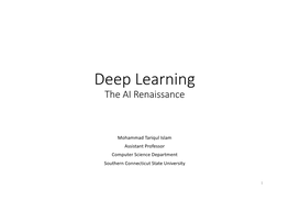 Deep Learning the AI Renaissance