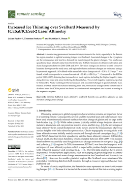 Increased Ice Thinning Over Svalbard Measured by Icesat/Icesat-2 Laser Altimetry