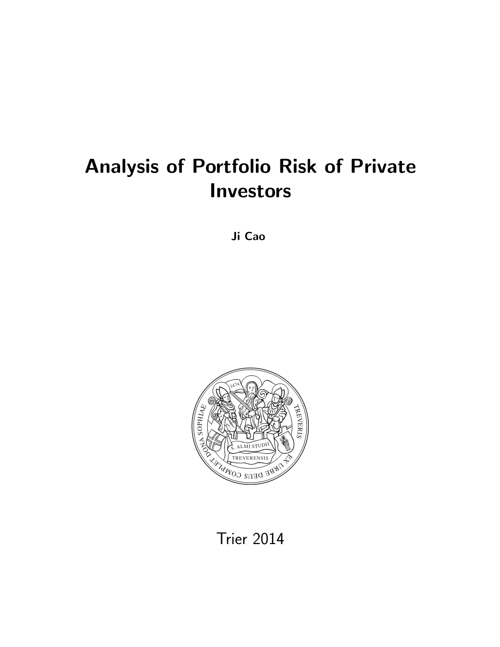 Analysis of Portfolio Risk of Private Investors