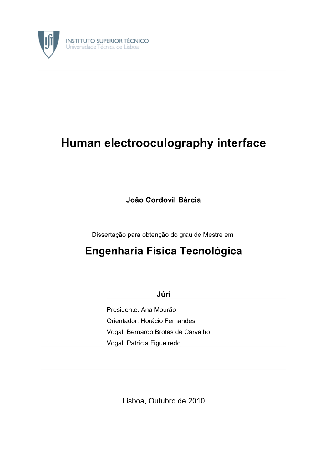 Human Electrooculography Interface