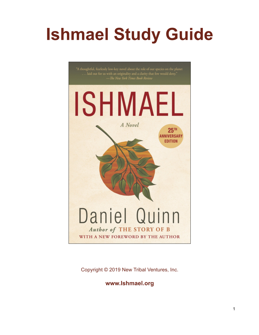 Ishmael Study Guide