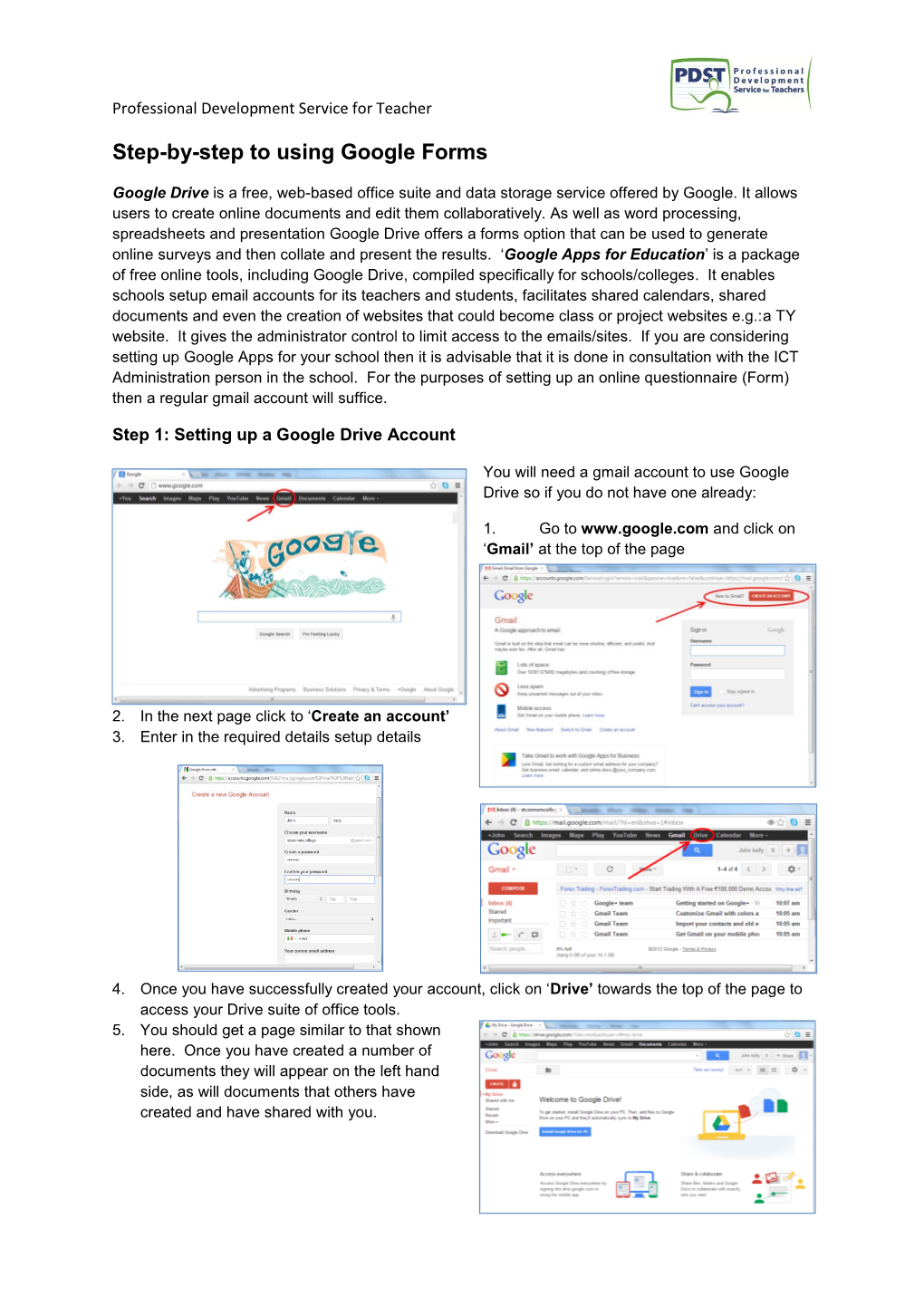 Step-By-Step to Using Google Forms