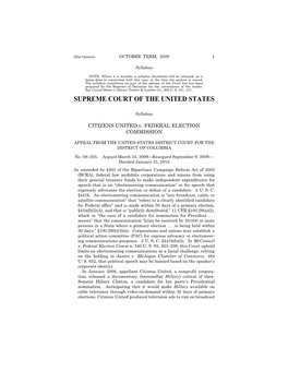 08-205 Citizens United V. Federal Election Comm'n