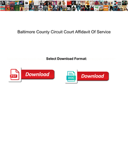 Baltimore County Circuit Court Affidavit of Service