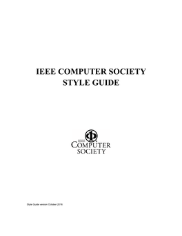 Ieee Computer Society Style Guide