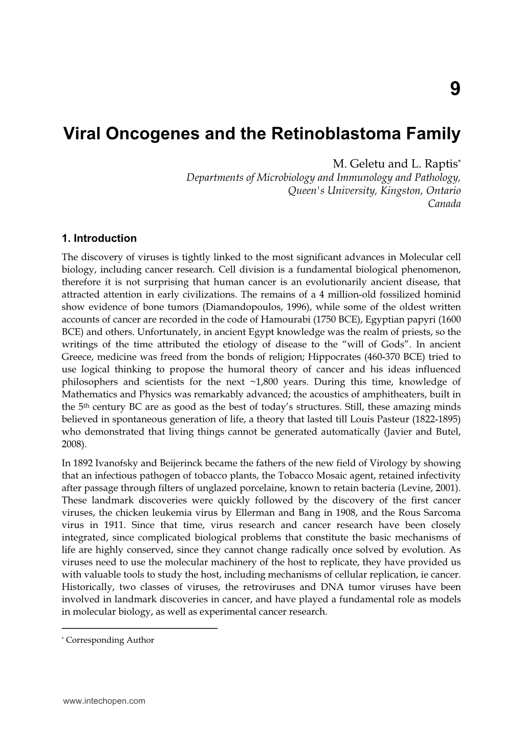 Viral Oncogenes and the Retinoblastoma Family