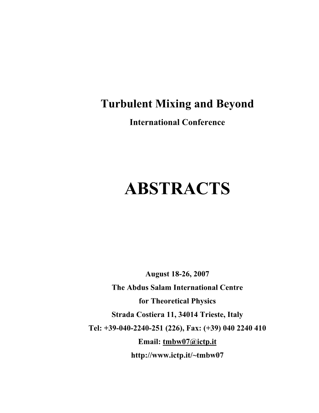 TMB-2007 Book of Abstracts
