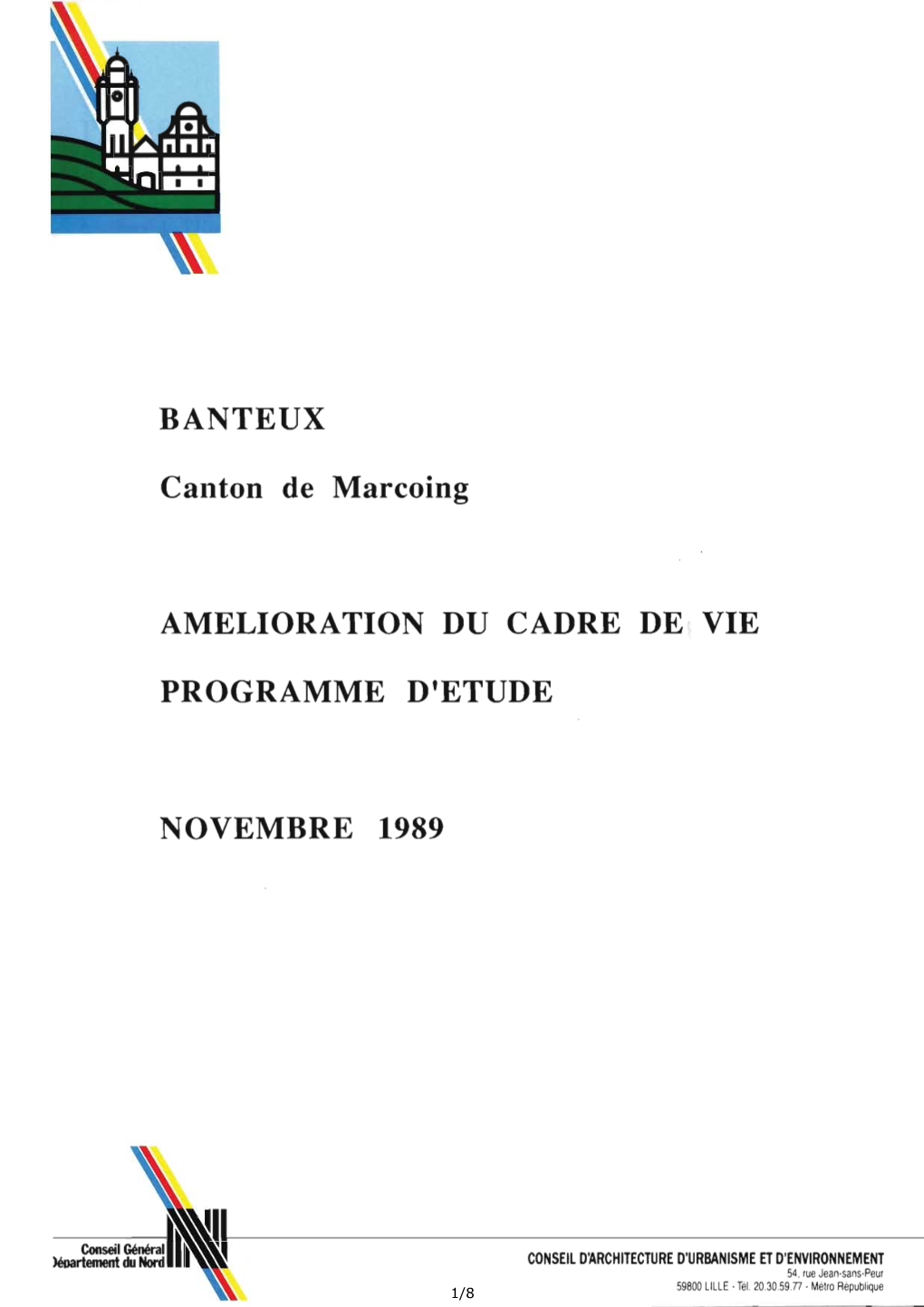 Programme D'étude Amélioration Du Cadre De Vie Banteux 1989