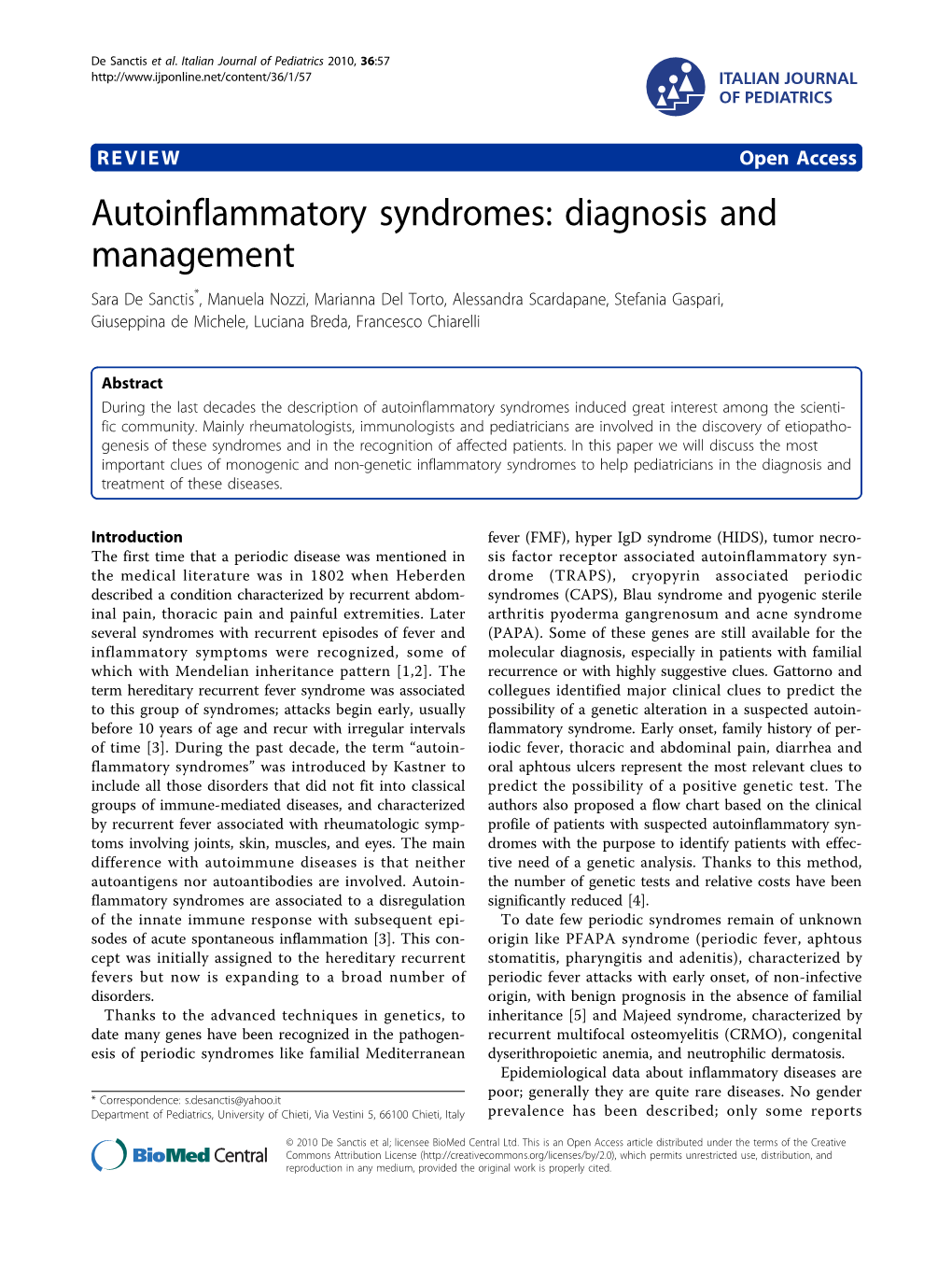 Autoinflammatory Syndromes