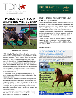 Patrol= in Control in Arlington Million Xxxv