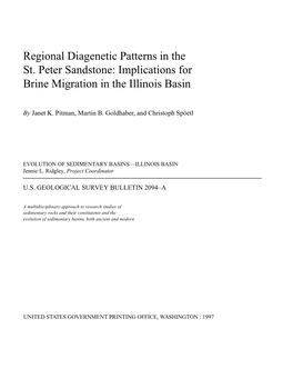 Regional Diagenetic Patterns in the St. Peter Sandstone: Implications for Brine Migration in the Illinois Basin