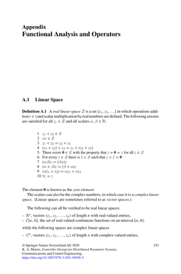 Appendix Functional Analysis and Operators