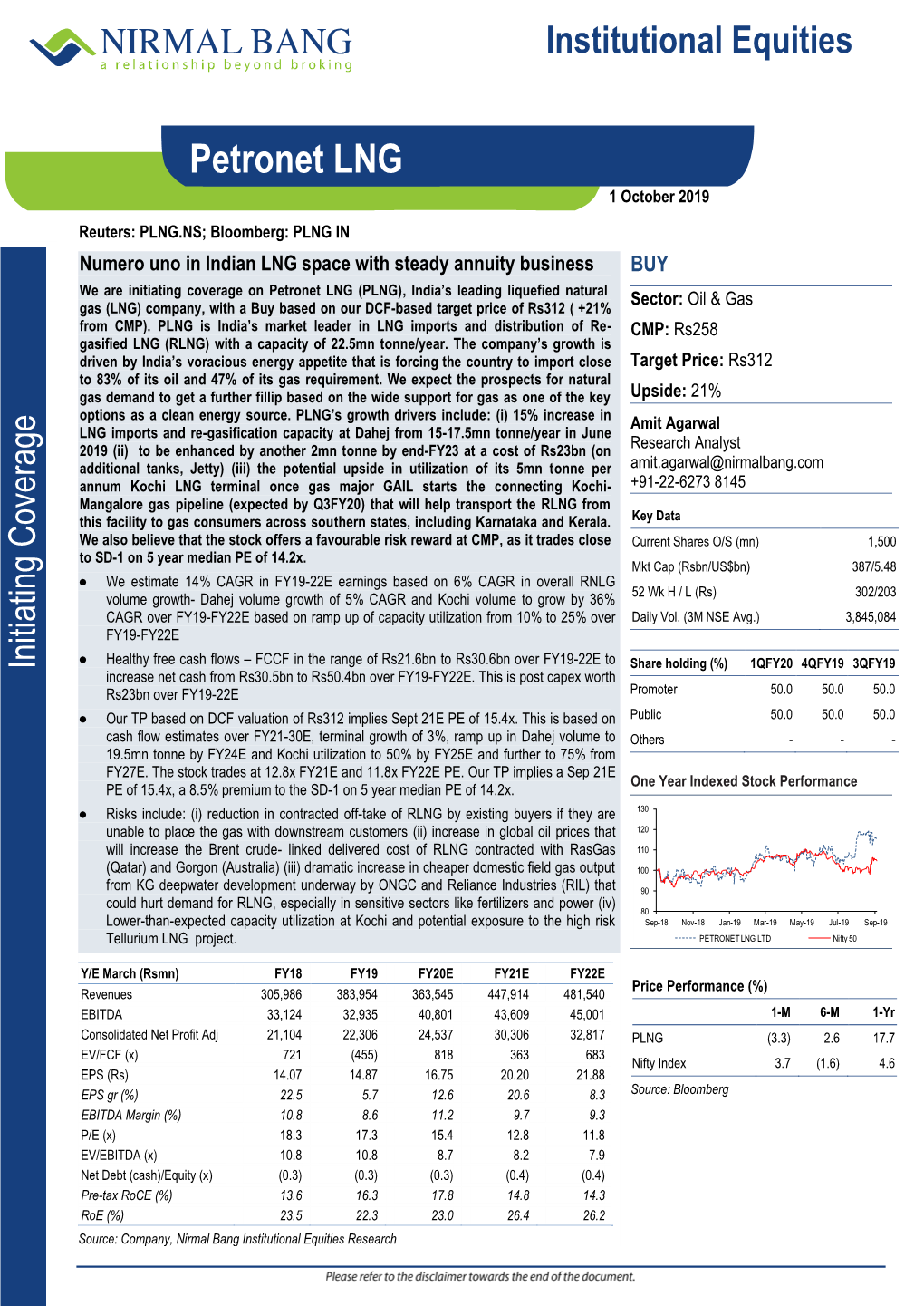 Petronet LNG 1 October 2019