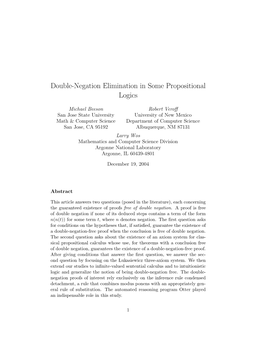 Double-Negation Elimination in Some Propositional Logics