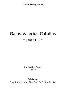 Gaius Valerius Catullus - Poems
