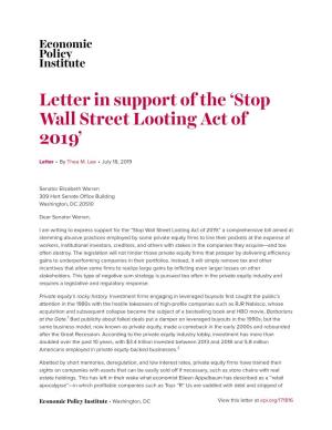 Stop Wall Street Looting Act of 2019’