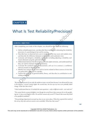 What Is Test Reliability/Precision?