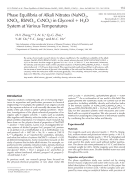 Phase Equilibria of Alkali Nitrates (Nano3, KNO3, Rbno3, Csno3)..., Kem