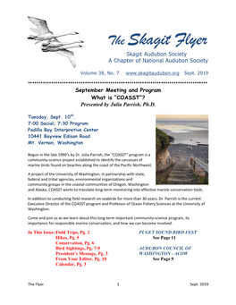 The Skagit Flyer Skagit Audubon Society a Chapter of National Audubon Society