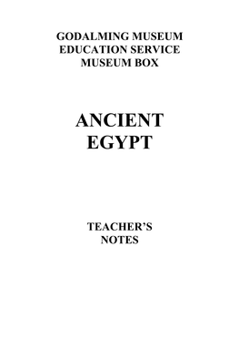 Summary of the History of Ancient Egypt