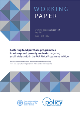 Targeting Smallholders Within the PAA Africa Programme in Niger