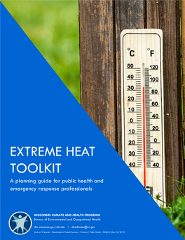 EXTREME HEAT TOOLKIT a Planning Guide for Public Health and Emergency Response Professionals