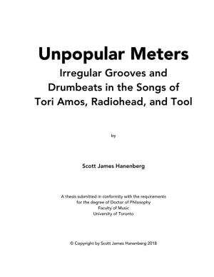 Irregular Grooves and Drumbeats in the Songs of Tori Amos, Radiohead, and Tool