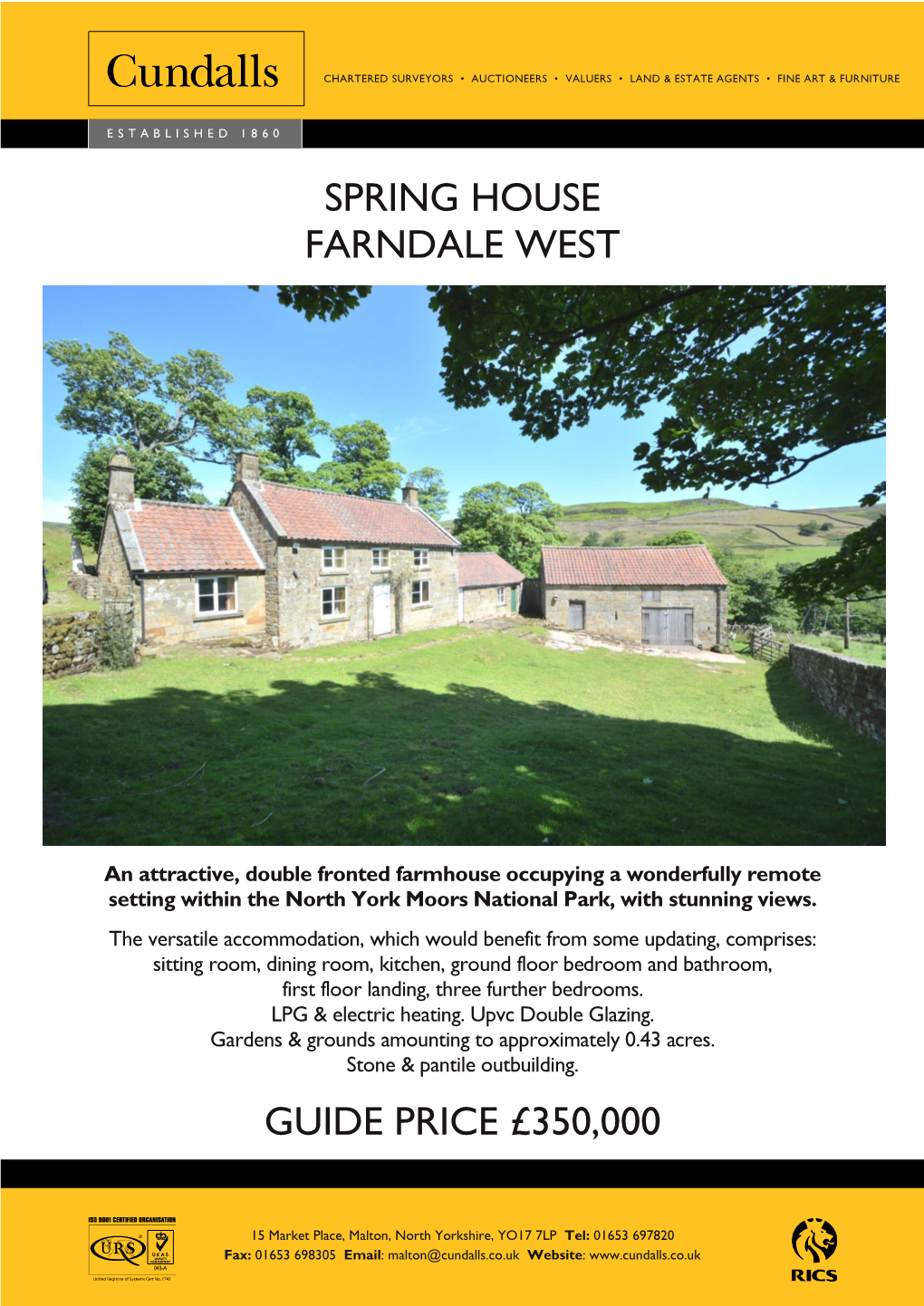 Spring House Farndale West Guide Price