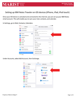 Setting up IBM Notes Traveler on Ios Devices (Iphone, Ipad, Ipod Touch)