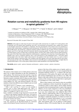 Rotation Curves and Metallicity Gradients from HII Regions in Spiral Galaxies?,??