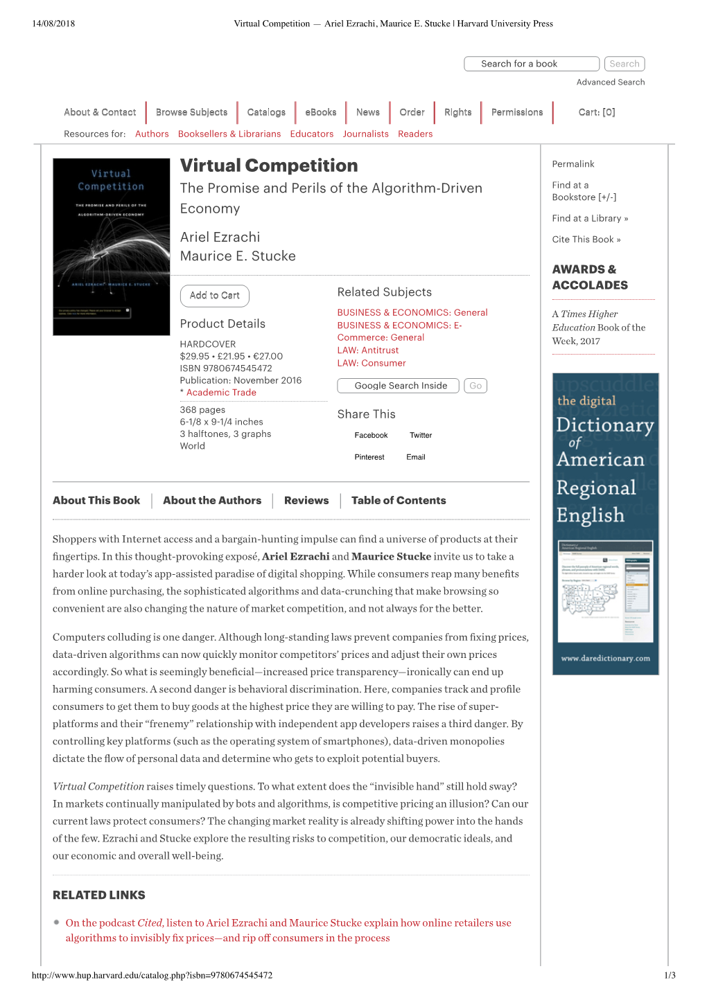 Virtual Competition — Ariel Ezrachi, Maurice E