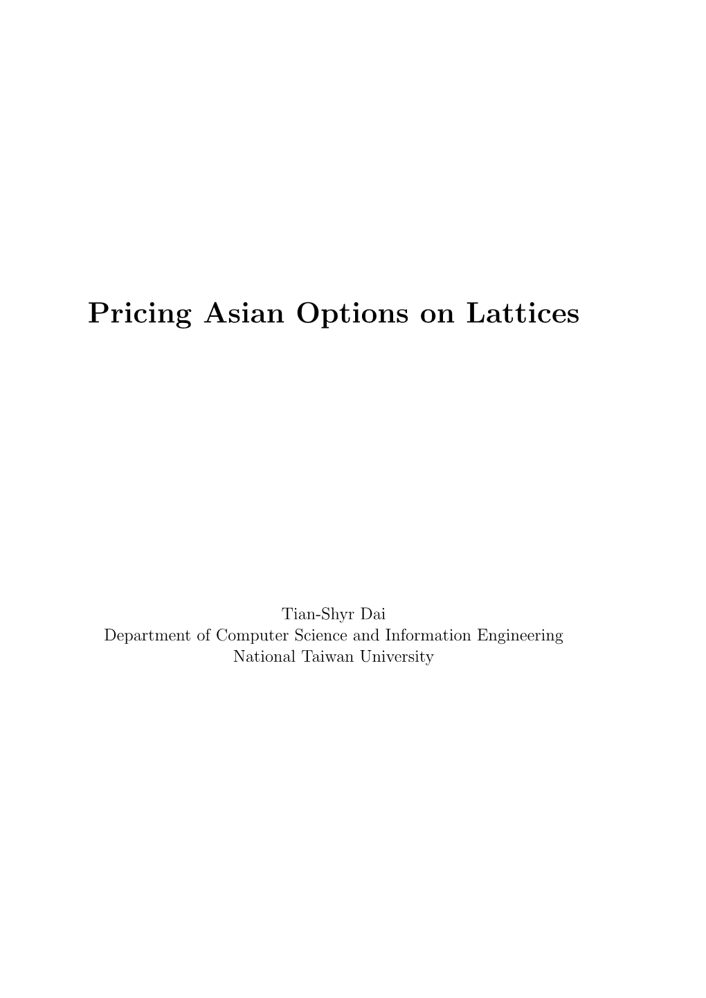 Pricing Asian Options on Lattices