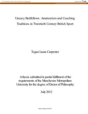 Amateurism and Coaching Traditions in Twentieth Century British Sport