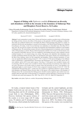 Impact of Fishing with Tephrosia Candida (Fabaceae) on Diversity