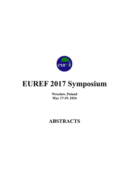 EUREF 2017 Symposium