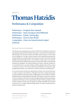 Thomas Hatzidis Performance & Composition