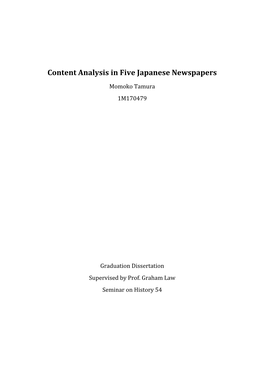 Content Analysis in Five Japanese Newspapers