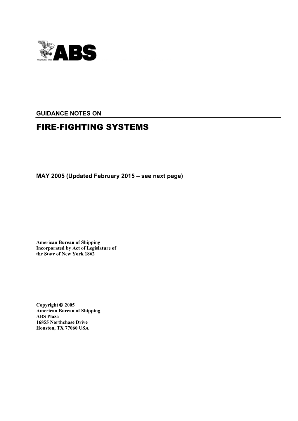 Guidance Notes on Fire-Fighting Systems