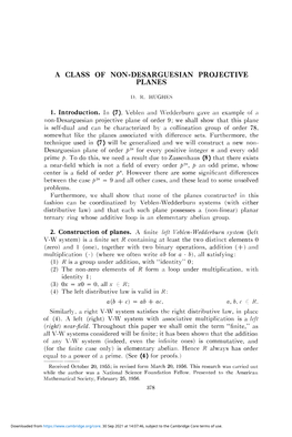 A Class of Non-Desarguesian Projective Planes