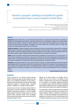 Fournier's Gangrene: Challenges and Pitfalls for Genital Reconstruction from a Tertiary Hospital in South Africa