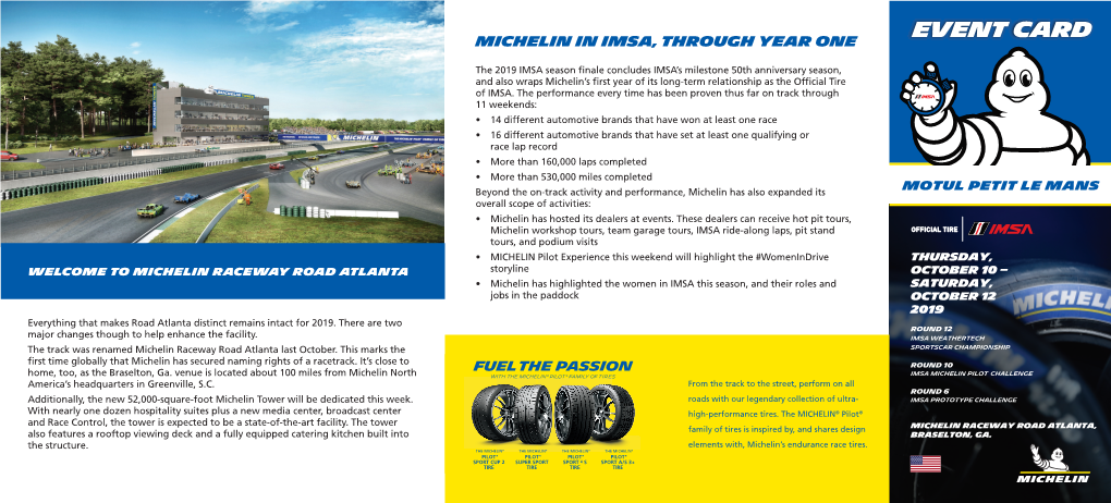 EVENT CARD Michelin in Imsa, Through Year One