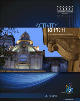 The Activity Report of the National Assembly of Québec 2010-2011