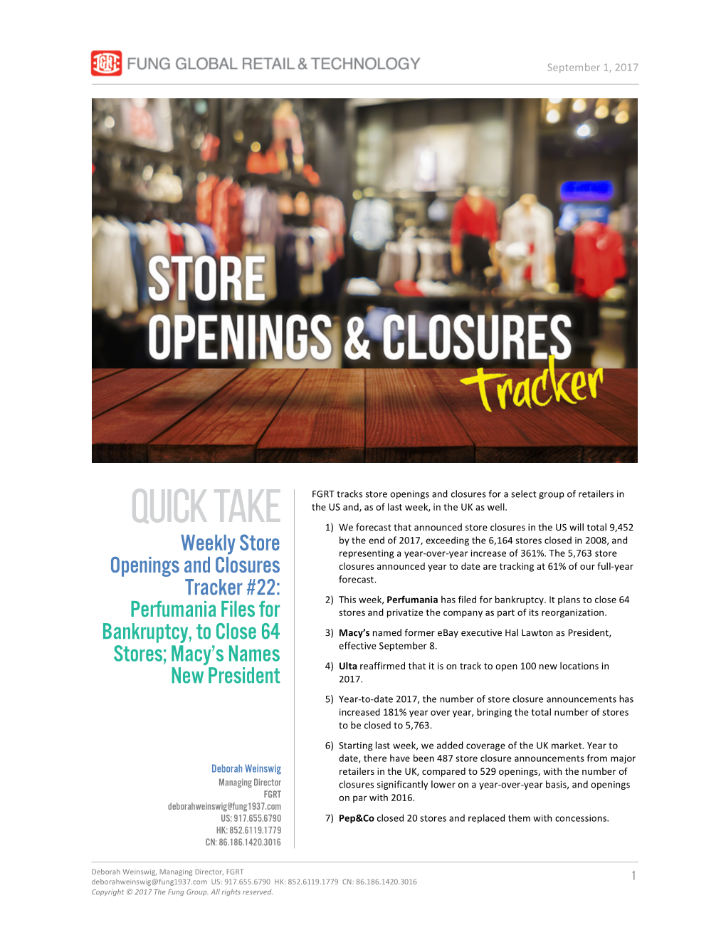 Weekly Store Openings and Closures Tracker