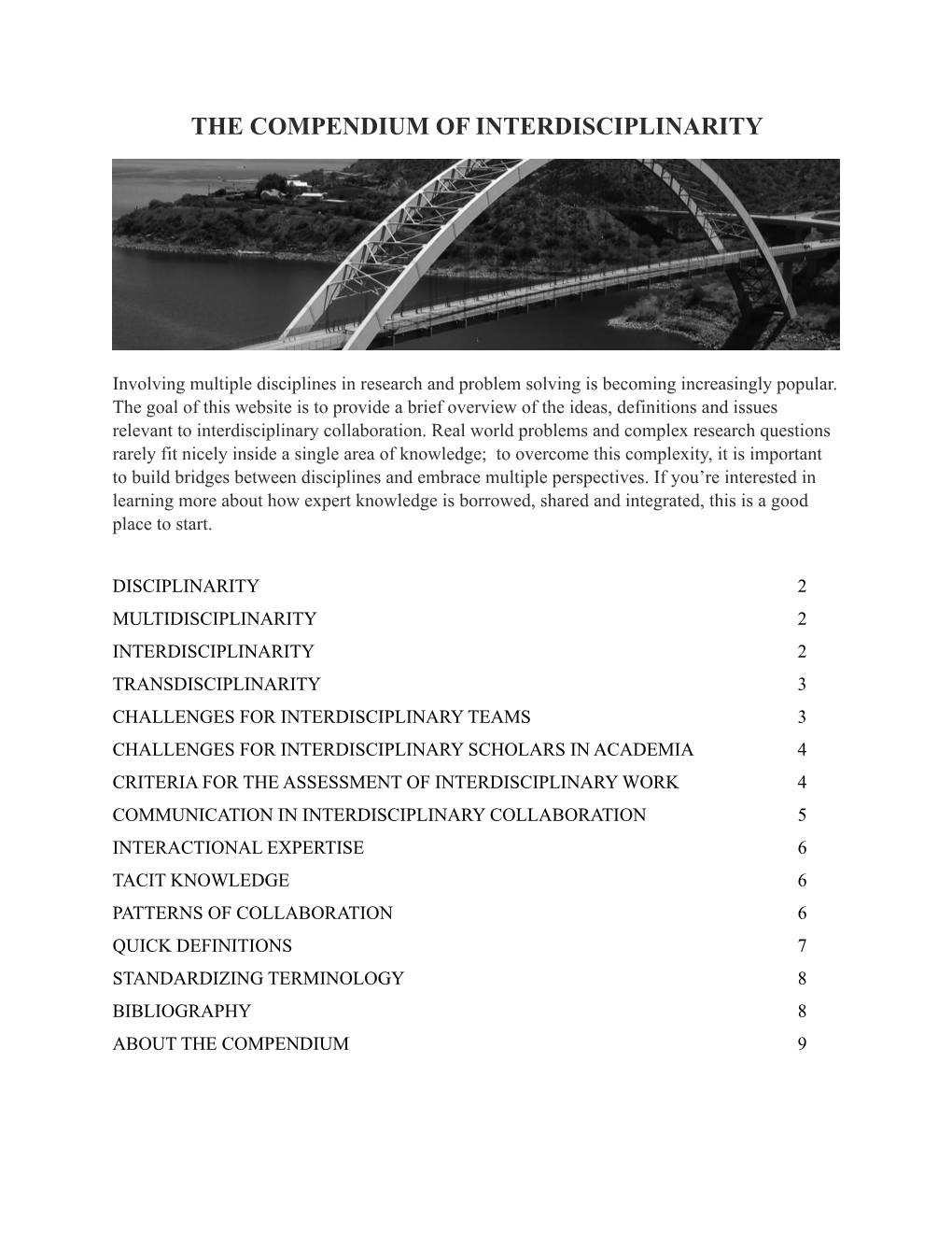 The Compendium of Interdisciplinarity (2014)
