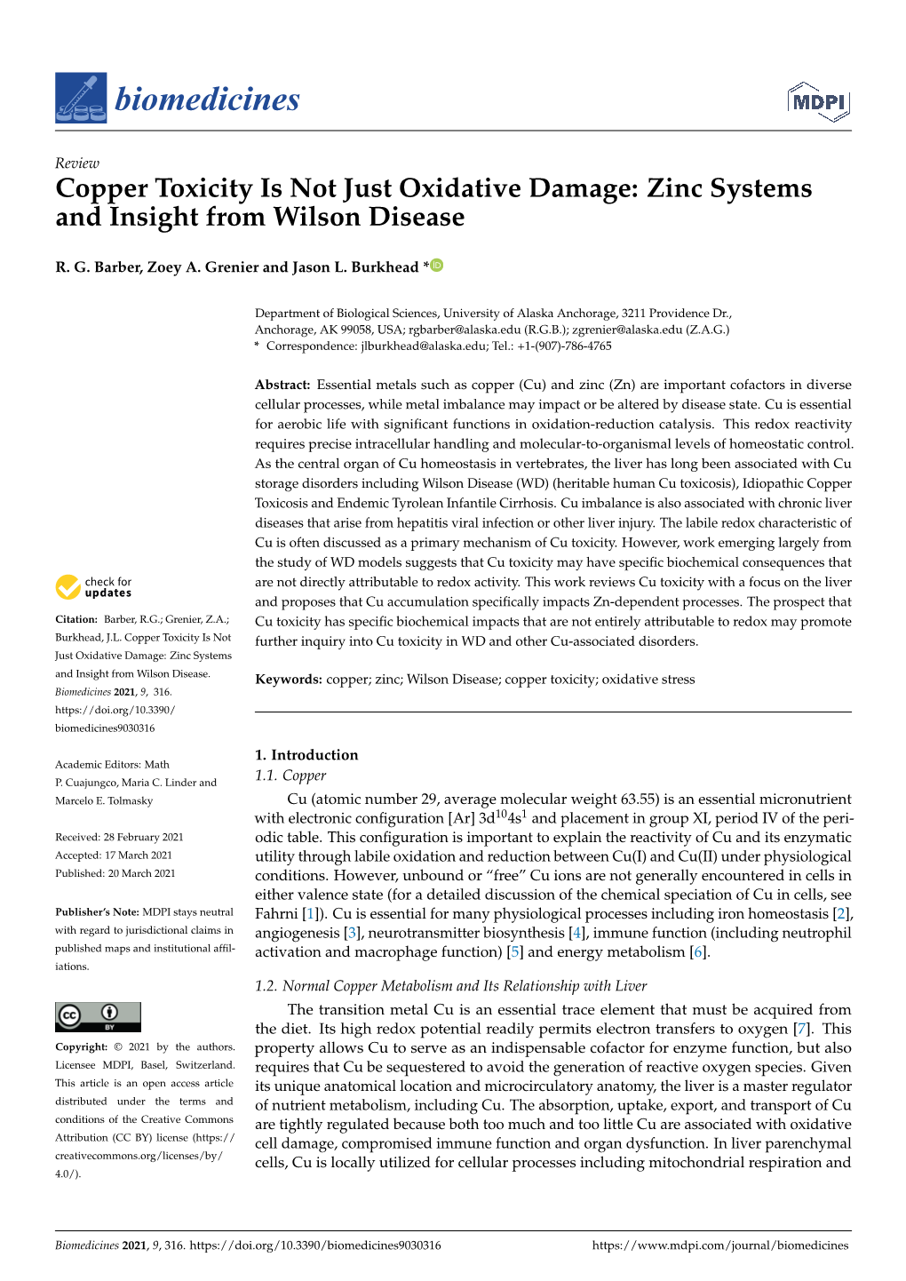 Zinc Systems and Insight from Wilson Disease