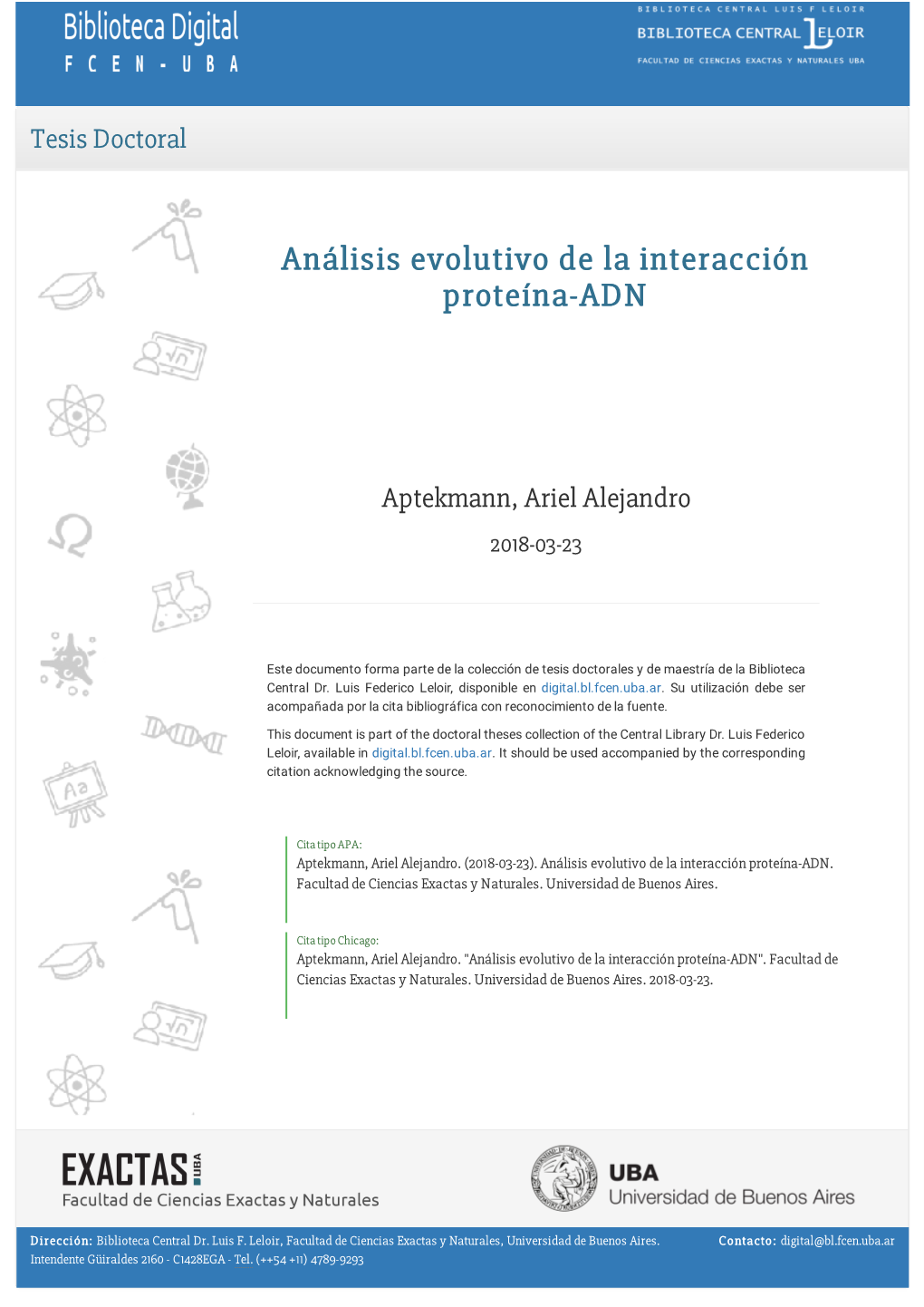 Análisis Evolutivo De La Interacción Proteína-ADN