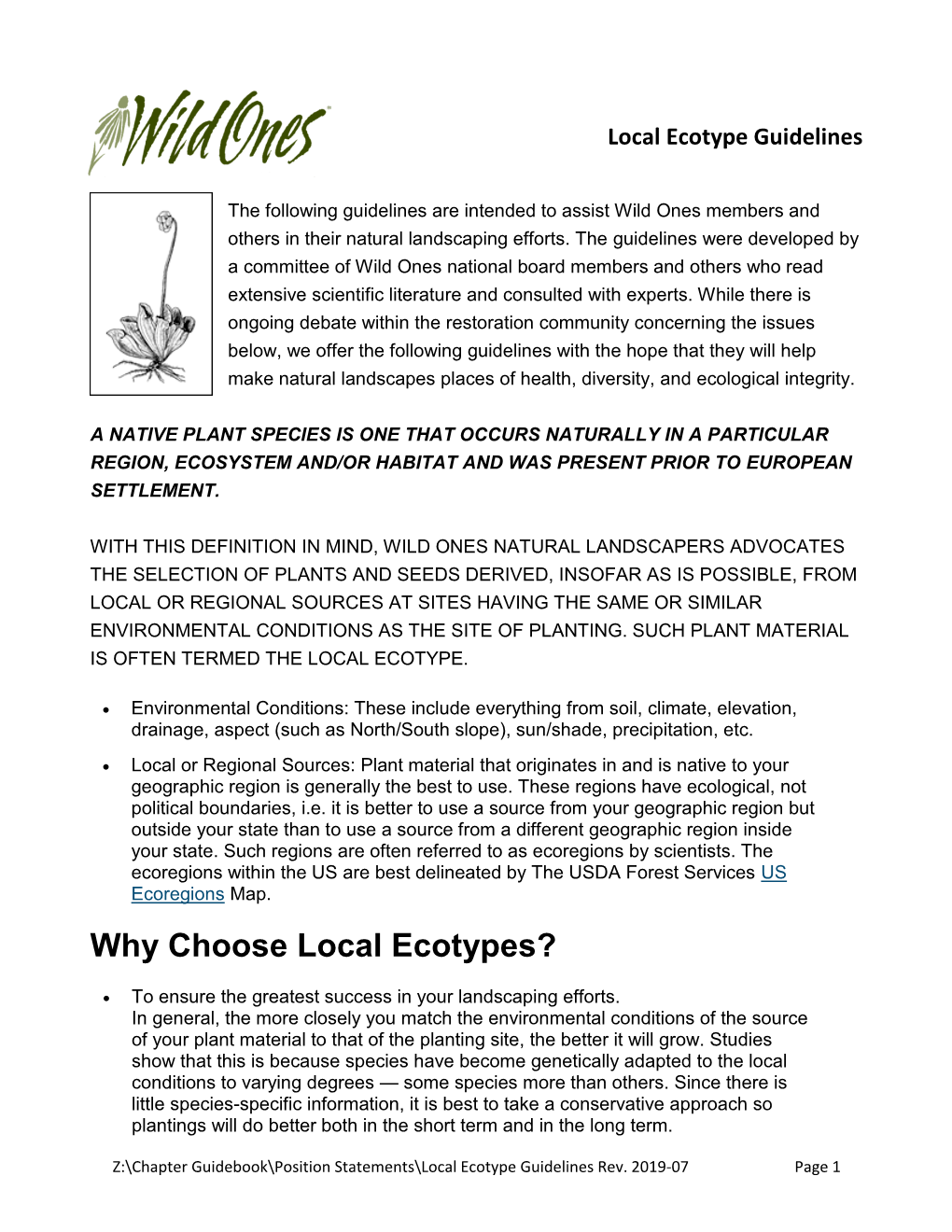 Why Choose Local Ecotypes?