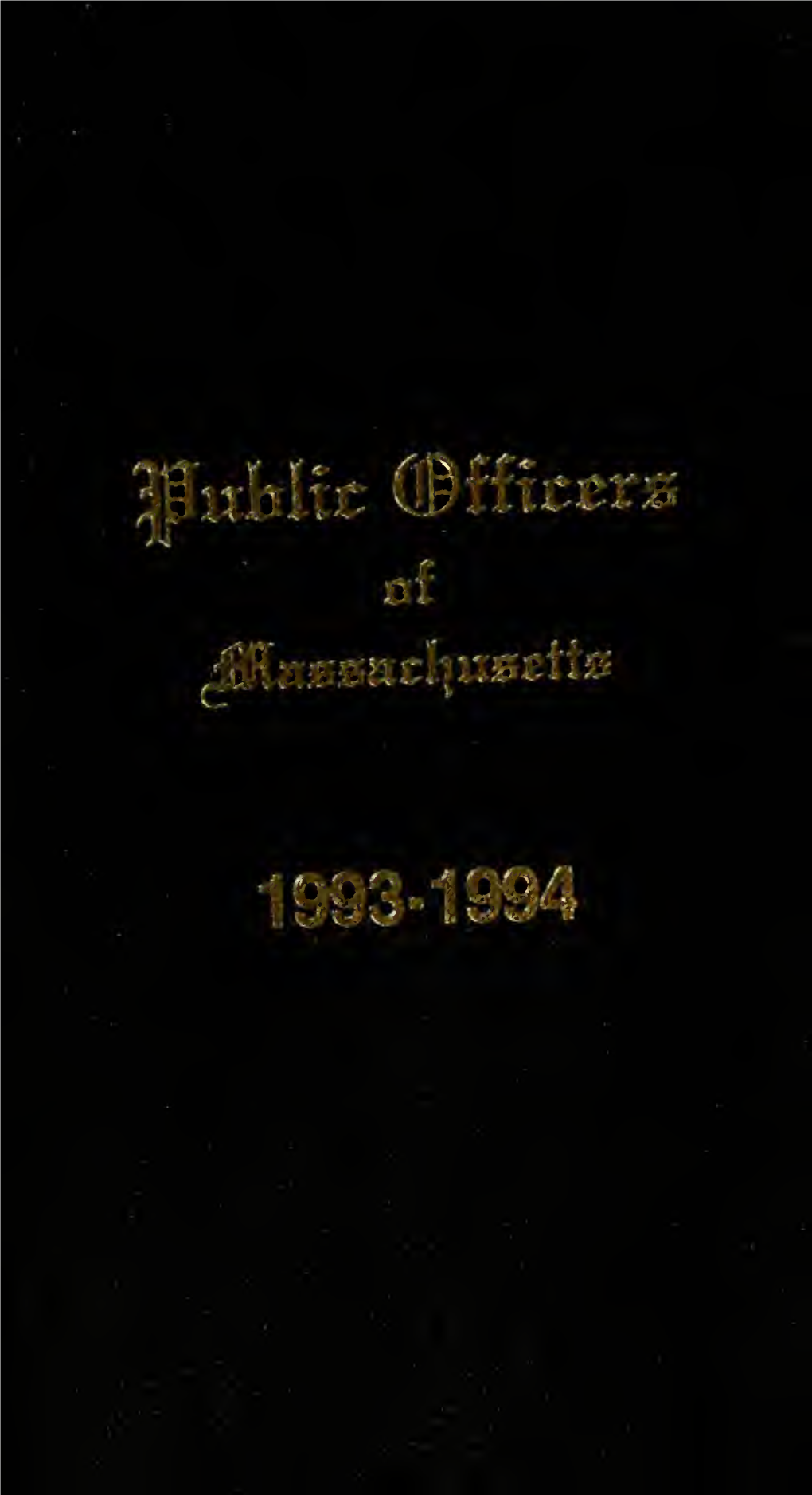 Public Officers of the Commonwealth of Massachusetts