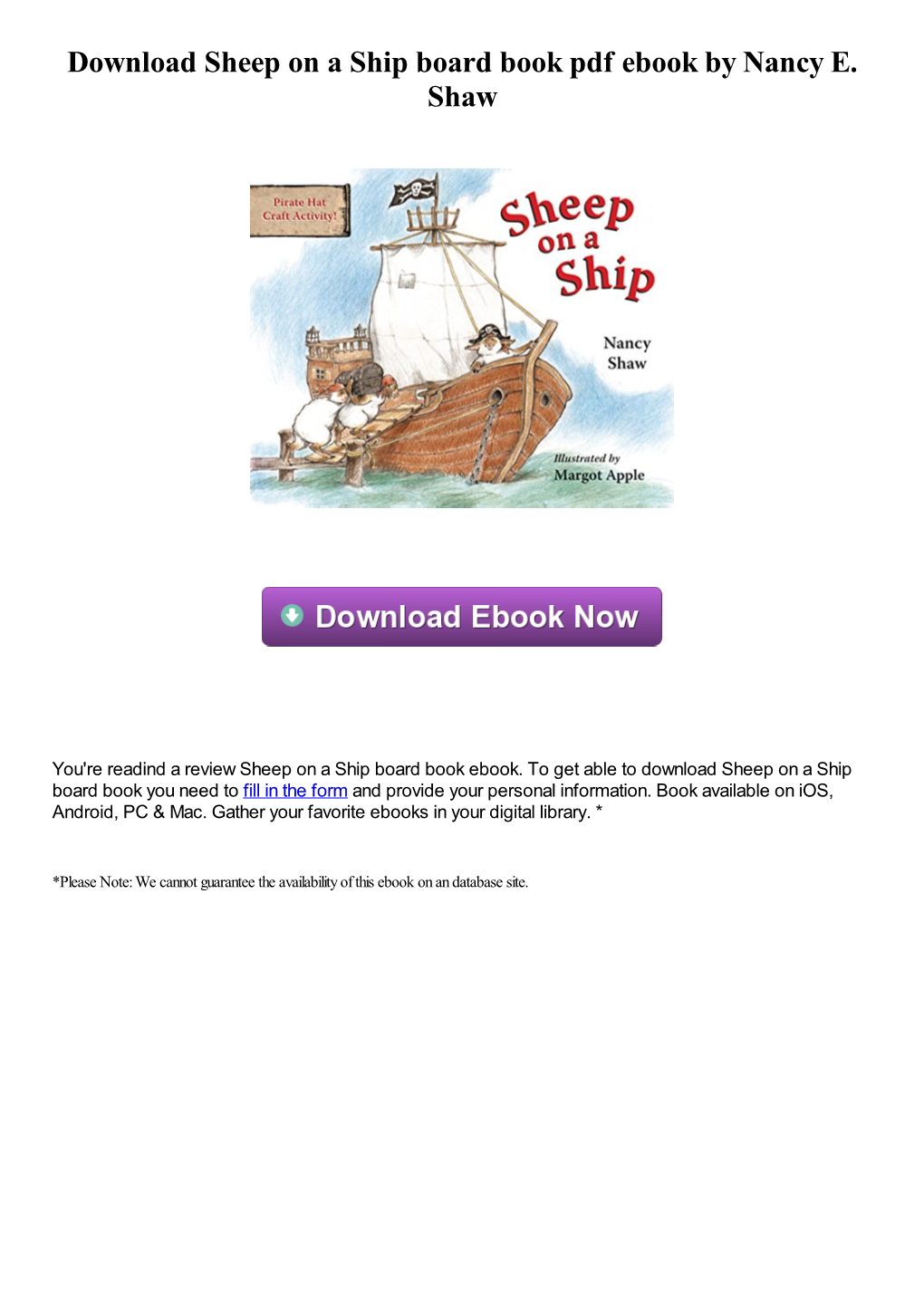 Download Sheep on a Ship Board Book Pdf Ebook by Nancy E. Shaw
