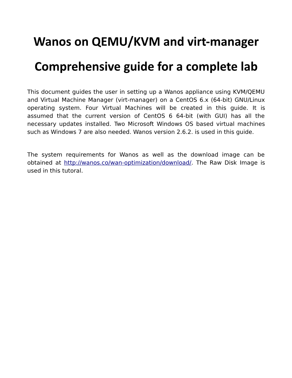 Wanos on QEMU/KVM and Virt-Manager Comprehensive Guide for a Complete Lab